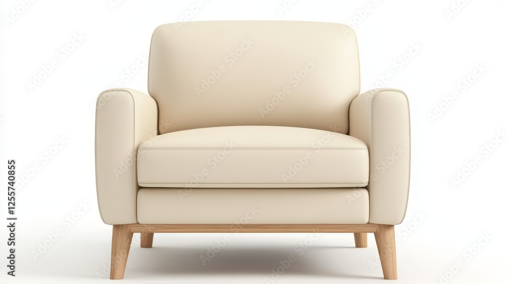 Modern white chair with light wooden frame minimalist furniture piece for stylish interiors Modern white chair with light wooden frame minimalist furniture piece for stylish interiors