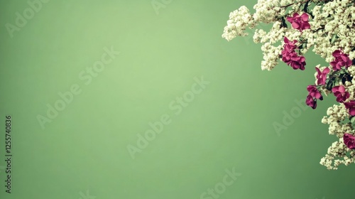Gentle and Warm Floral Arrangement on Soft Green Background for Realistic Space and Text Applications
