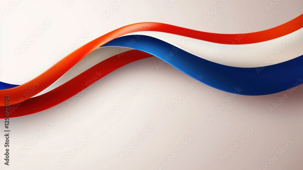 Abstract Waving Dutch Flag Design: Patriotic Colors in Elegant Curves Abstract Waving Dutch Flag Design: Patriotic Colors in Elegant Curves