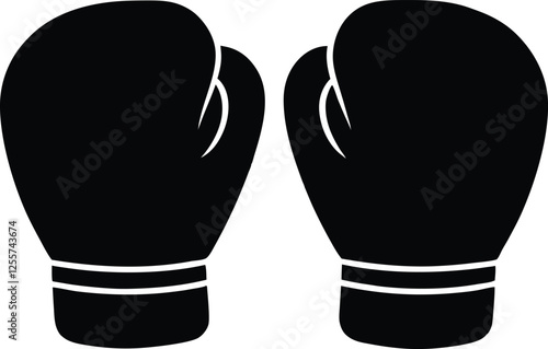 boxing gloves silhouette  simple flat vector