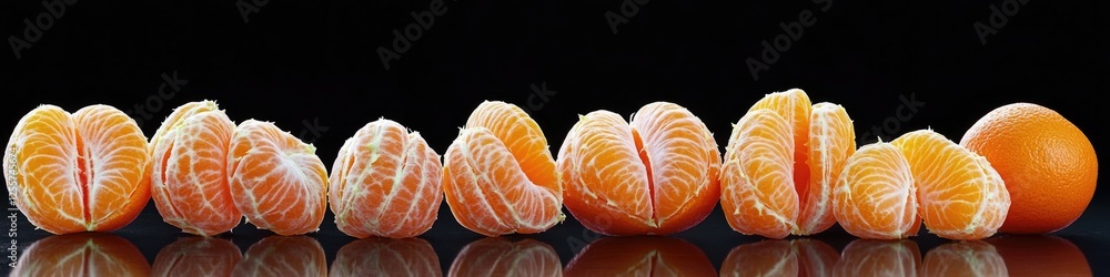A group of peeled oranges arranged next to each other, often used as a still life or for food photography A group of peeled oranges arranged next to each other, often used as a still life or for food photography