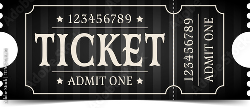 Black ticket. Vector illustration.