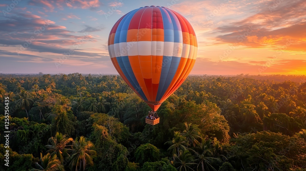 Obraz premium Striped Hot Air Balloon