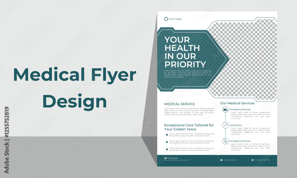 Simple healthcare and medical flyer design layout. Simple healthcare and medical flyer design layout.