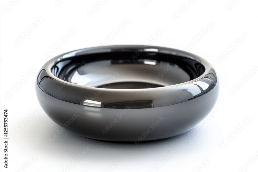 A decorative bowl with black and silver design placed on a white surface A decorative bowl with black and silver design placed on a white surface