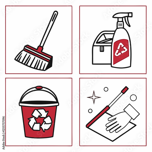 set of cleaning tools