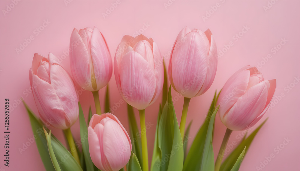 Pink tulips on pink background Pink tulips on pink background