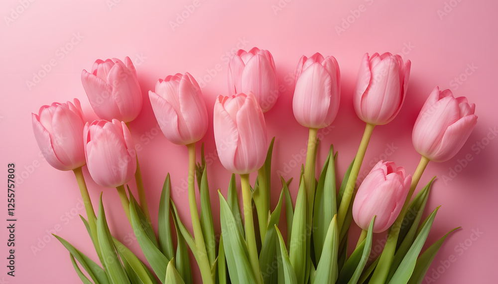 Pink tulips on pink background Pink tulips on pink background