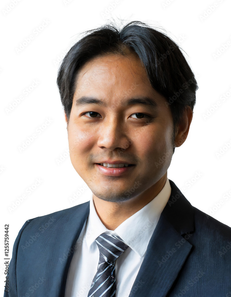 Portrait of only one Man. White Background. Portrait of only one Man. White Background.