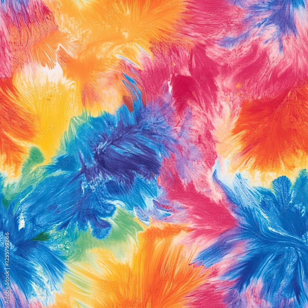 Obraz premium Colorful tie dye pattern abstract background. Abstract textured spiral folded rainbow colorful tie dye textured background.