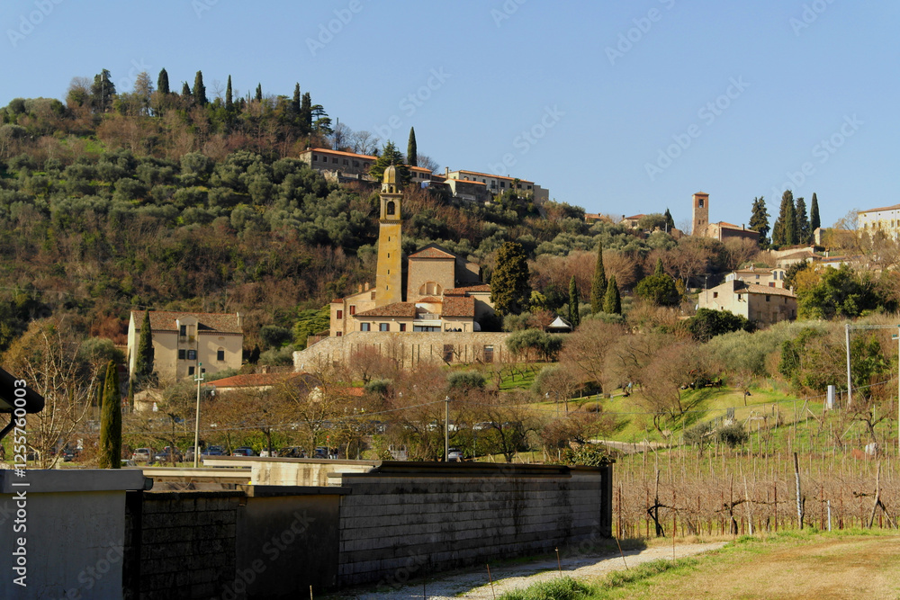 View of the village of Arquà Petrarca, Padua, Italy View of the village of Arquà Petrarca, Padua, Italy