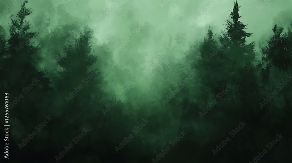 Foggy forest, trees, mystery, dark, background, nature Foggy forest, trees, mystery, dark, background, nature