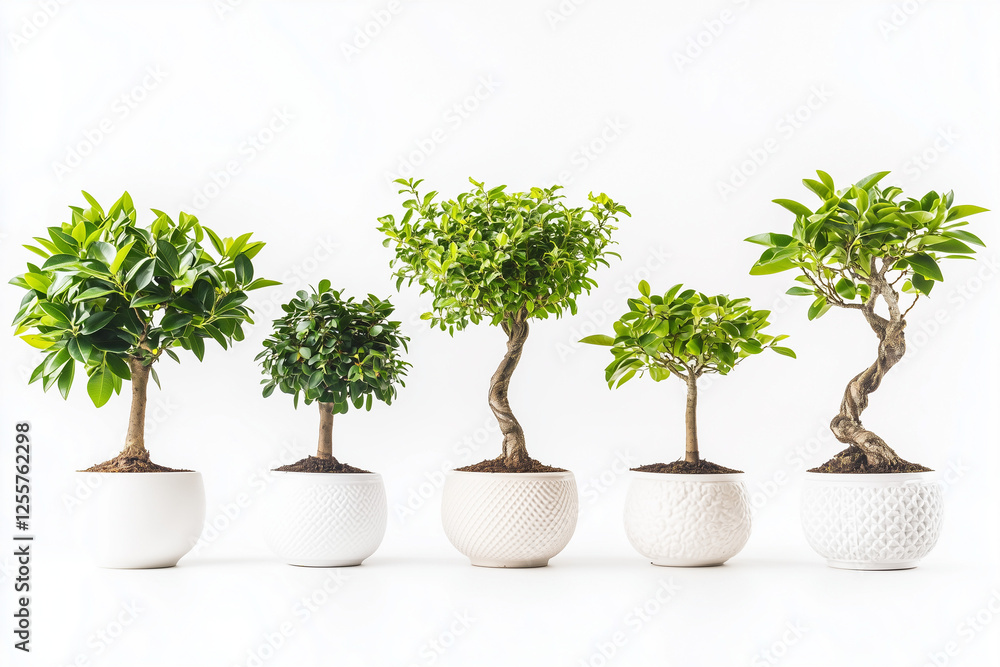 Set of indoor plant in gardening pot isolated on white background, Selective focus tiny air purifying plant, Various type of tree bush on white. Set of indoor plant in gardening pot isolated on white background, Selective focus tiny air purifying plant, Various type of tree bush on white.