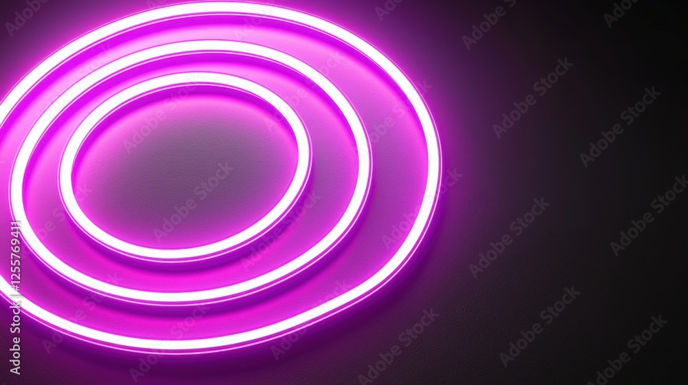 Illuminating neon circles design modern art installation urban space abstract art close-up view vibrant aesthetics Illuminating neon circles design modern art installation urban space abstract art close-up view vibrant aesthetics