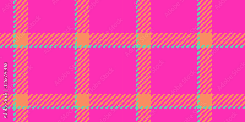 Valentine seamless vector fabric, relax texture check pattern. Blanket textile plaid background tartan in pink and orange colors. Valentine seamless vector fabric, relax texture check pattern. Blanket textile plaid background tartan in pink and orange colors.