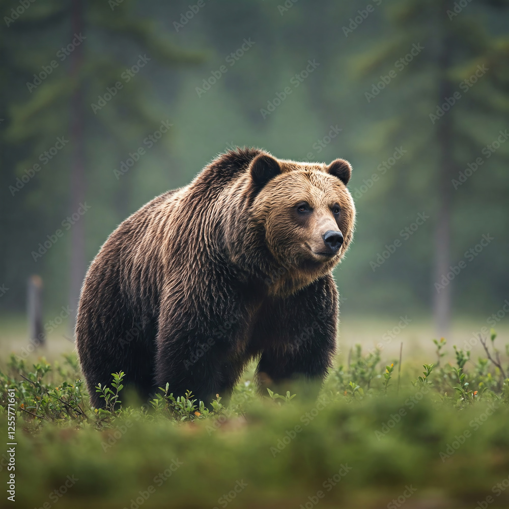 Fototapeta premium brown bear in the forest