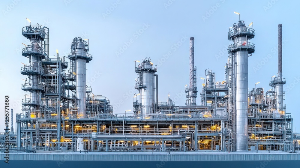 Obraz premium Industrial Facility Complex Under Daylight