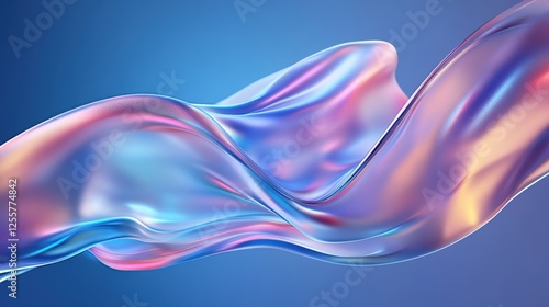 A vibrant, flowing abstract design with colorful hues on a smooth gradient background.