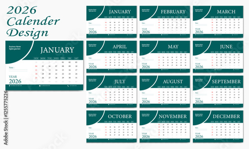 2026 Professional Desk Calendar – Sleek, Minimal & Fully Editable. Ideal for Office, Home & Business Use.