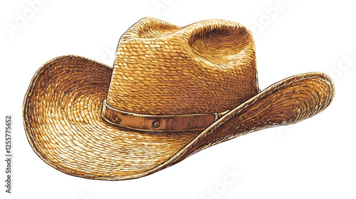 Straw hat. flat cartoon straw hats summer headwear Sun protection, skin Vacation, travel, and tourism. stock vector image on a white background