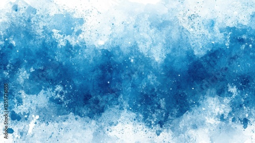Abstract blue watercolor splash, vibrant tones, artistic background for design projects.