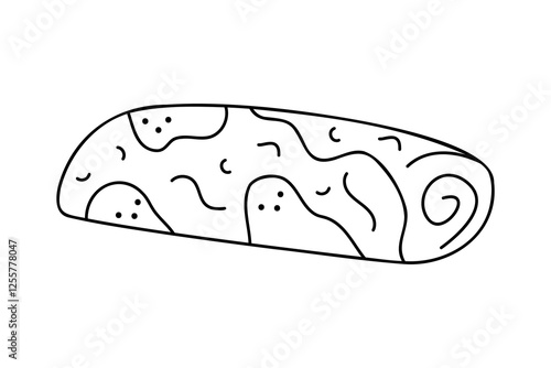 Rolled pancake. Hand drawn clip art for your project.