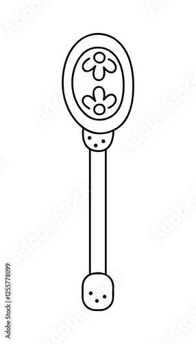 Spoon with pattern. Hand drawn clip art for your project.