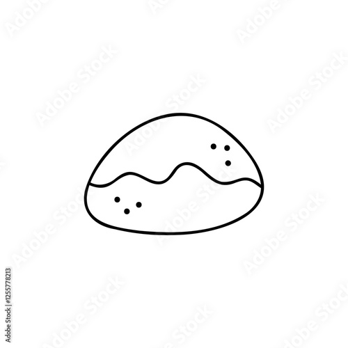 One pie. Hand drawn clip art for your project.