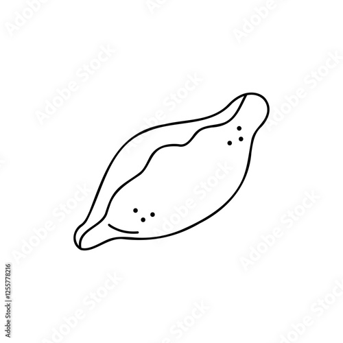 Oval pie. Hand drawn clip art for your project.