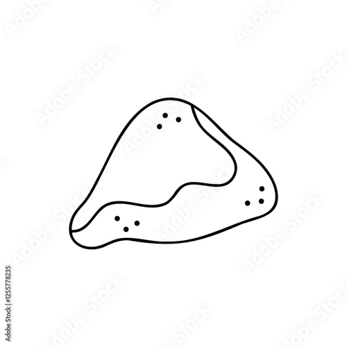 Triangular pie. Hand drawn clip art for your project.