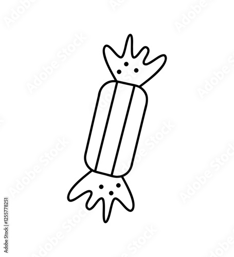 Rectangular candy. Hand drawn clip art for your project.