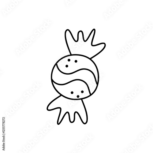 Rectangular candy. Hand drawn clip art for your project.