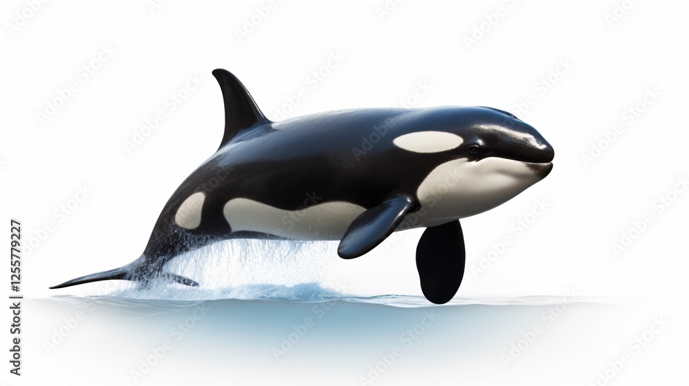Isolated Killer Whale on White Background Isolated Killer Whale on White Background