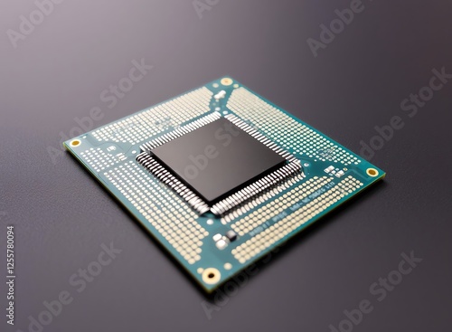 an image of a close up of a cpu chip on a table, there is a close up of a processor chip on a table photo