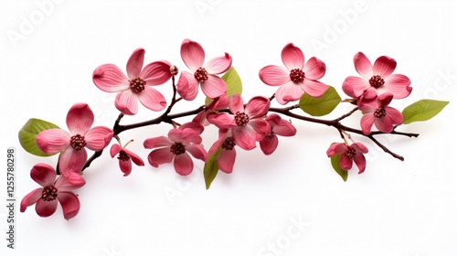 Ripe Dogwood Leaves Isolated White Background Image