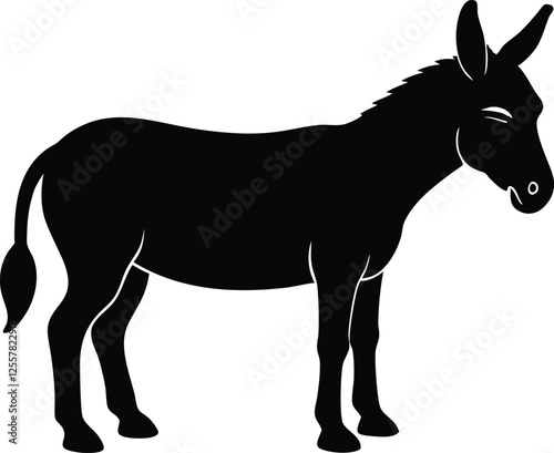 mule silhouette,mule  simple flat vector