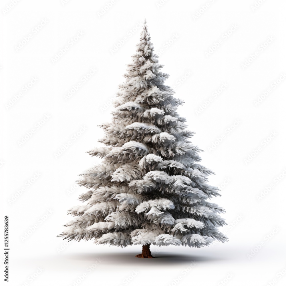 Snowy Christmas Tree Isolated White Background Snowy Christmas Tree Isolated White Background