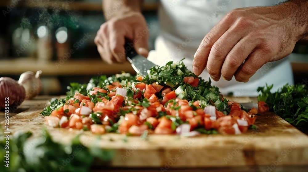 A close-up shot of freshly chopped tomatoes and herbs, showcasing vibrant colors and textures, perfect for highlighting freshness in culinary creations and healthy eating. A close-up shot of freshly chopped tomatoes and herbs, showcasing vibrant colors and textures, perfect for highlighting freshness in culinary creations and healthy eating.