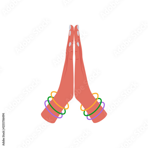 Namaste, Indian Symbol Vector Illustration