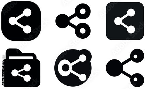 Simple Share Icons in Black and White