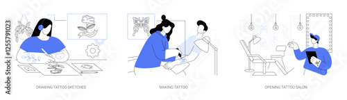 Tattoo master isolated cartoon vector illustrations se