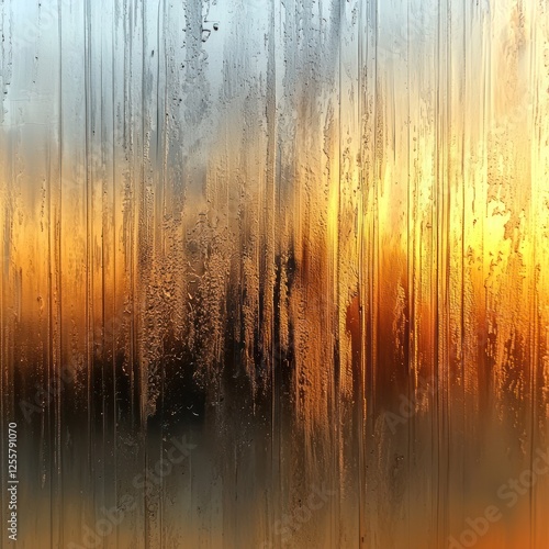 Abstract Sunrise Texture Golden Hues Through Frosted Glass Textured Background