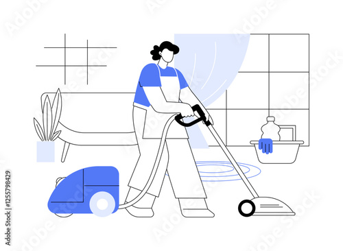 Housekeeping service isolated cartoon vector illustrations.
