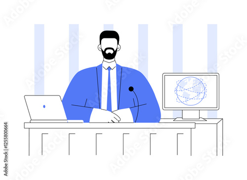 News anchor isolated cartoon vector illustrations.