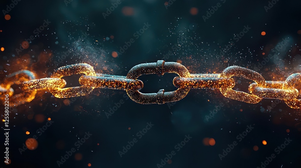 Glowing Broken Chain Abstract Design Glowing Broken Chain Abstract Design