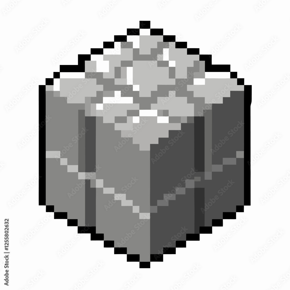 Pixelated Stone Block Icon for Retro Video Games and Digital Art Projects Pixelated Stone Block Icon for Retro Video Games and Digital Art Projects