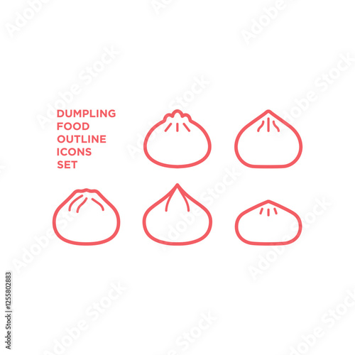 Gyoza, jiaozi dumpling icons set vector illustration