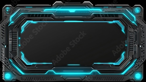 Futuristic tech frame, dark background