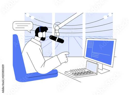 Broadcasting sport event isolated cartoon vector illustrations.