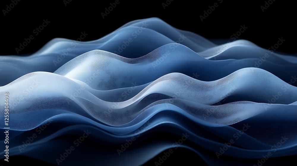 Obraz premium Abstract Blue Waves of Textured Fabric
